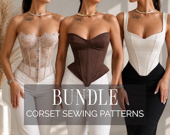 BUNDLE of 3 Bustier Corset Top Pdf Sewing Patterns