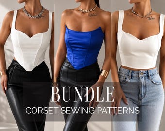 BUNDLE of 3 Corset Top Pdf Sewing Patterns