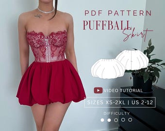 Puffball Skirt Pdf Sewing Pattern Sizes XS-2XL | US 2-12