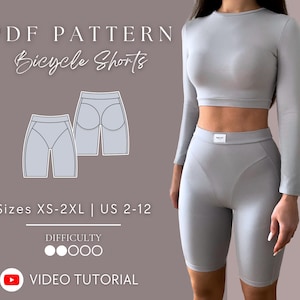 Bicycle Shorts Sewing Pattern | XS-2XL Sizes (PDF Pattern)