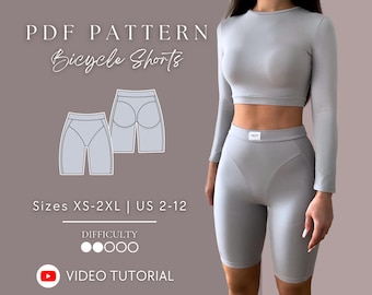 Bicycle Shorts Sewing Pattern | XS-2XL Sizes (PDF Pattern)