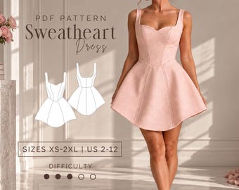 Barbie dress | Tweed dress Pdf Sewing Pattern Sizes XS-2XL | US 2-12