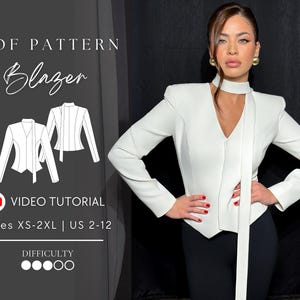 Blazer Pdf Sewing Pattern Sizes XS-2XL | US 2-12