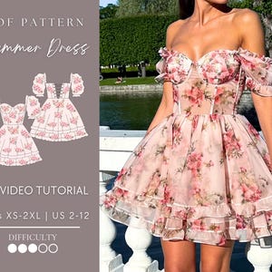 Ruffle Summer Dress Pdf Sewing Pattern Sizes XS-2XL | US 2-12