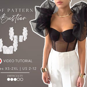 Bustier Corset Top Pdf Sewing Pattern Sizes XS-2XL | US 2-12