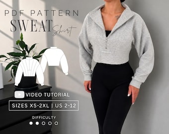 Sweatshirt Pdf Sewing Pattern Sizes XS-2XL | US 2-12