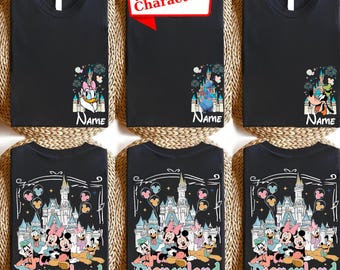 Camiseta personalizada de viaje familiar a DisneyLAND California, sudadera: camisetas grupales de todos los personajes de Disney, camiseta de vacaciones a juego de Mickey y sus amigos,