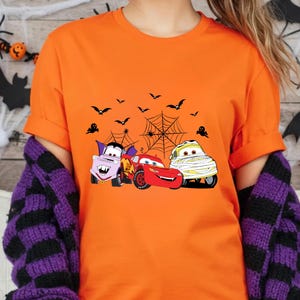Custom Disney Cars Shirt, Disney Cars T-shirt, Disney Halloween Tee, Halloween Party Sweatshirt, Halloween Gifts, Cars Halloween Sweatshirt