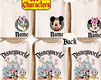 Camiseta personalizada de DisneyWORLD Florida 2026, camiseta de vacaciones familiares de Disney, camiseta de todos los personajes de Disney, camiseta de Mickey y sus amigos, camiseta de grupo de Disney a juego