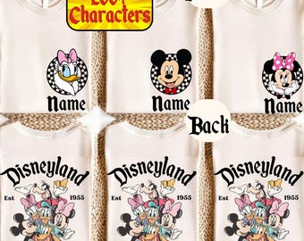 Camiseta personalizada de viaje familiar a DisneyLAND California, sudadera: camisetas grupales de todos los personajes de Disney, camiseta de vacaciones a juego de Mickey y sus amigos,