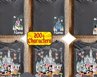 Camiseta personalizada con colores cómodos para viaje familiar a Disneyland California: camiseta de Mickey y sus amigos, camiseta a juego para viaje familiar, camiseta grupal, conjuntos unisex