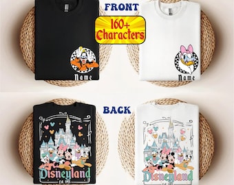 Camiseta personalizada de Disneyland California, camiseta de todos los personajes de Disney, camiseta de viaje familiar, camiseta de Mickey y sus amigos, camiseta de grupo, camiseta a juego de Disney