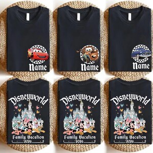 Camiseta personalizada de DisneyWORLD Florida 2026, camiseta de vacaciones familiares de Disney, camiseta de todos los personajes de Disney, camiseta de Mickey y sus amigos, camiseta de grupo de Disney a juego imagen 11