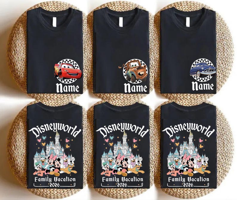 Camiseta personalizada de DisneyWORLD Florida 2026, camiseta de vacaciones familiares de Disney, camiseta de todos los personajes de Disney, camiseta de Mickey y sus amigos, camiseta de grupo de Disney a juego imagen 11