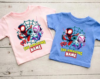Personalized The Amazing Name Spidey Birthday Toddler Sweat,Hoodie,Spin and Ghost Spider,Youth Hoodie,Birthday Girl and Boy Matching Shirt