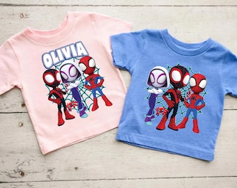 Sudadera con capucha personalizada de Spidey para cumpleaños de niño: camiseta de fiesta de arañas Spin & Ghost