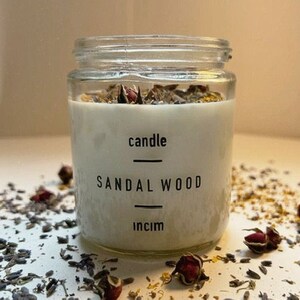 Handmade candle sandalwood scented