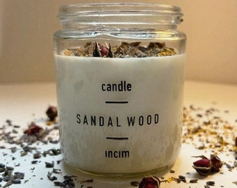 Handmade candle sandalwood scented