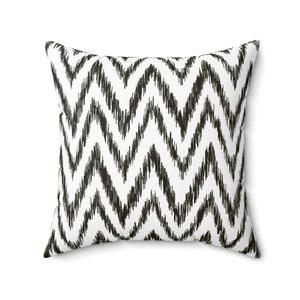 Boho Throw Pillow, Ethnic Throw Pillow, Ikat Throw Pillow, Decorative Pillow, Black and White Throw Pillow, Aesthetic pillow, Spun Polyester