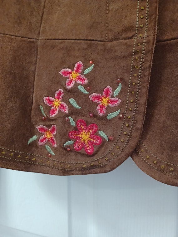 Vintage Chadwicks Womens Jacket Suede Leather Flo… - image 4