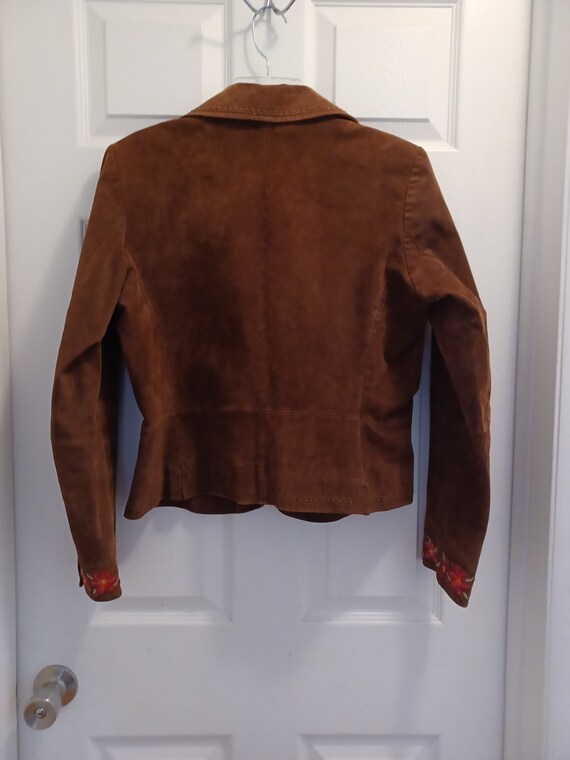 Vintage Chadwicks Womens Jacket Suede Leather Flo… - image 6
