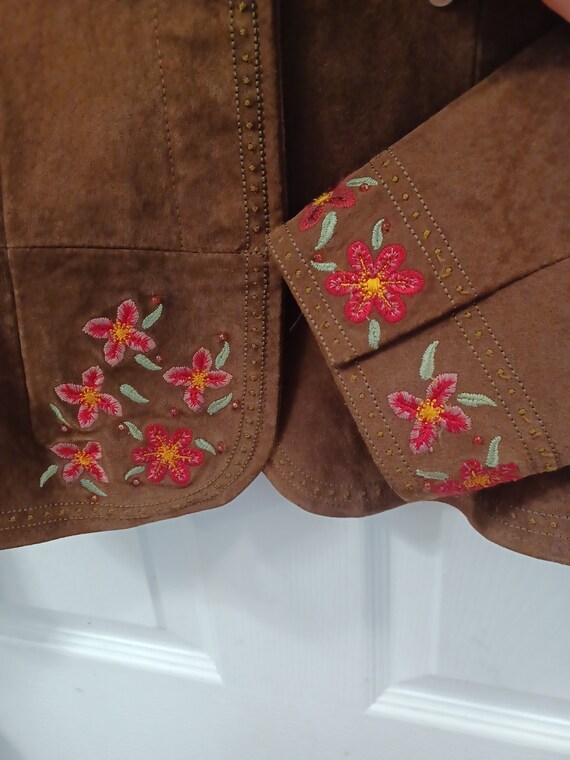 Vintage Chadwicks Womens Jacket Suede Leather Flo… - image 5