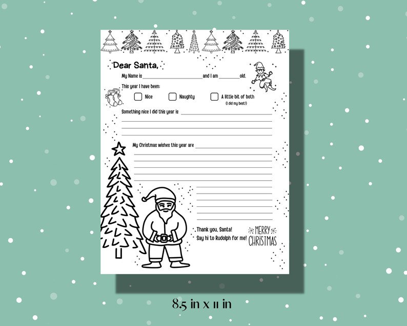Letter to Santa Printable PDF Bundle - Etsy