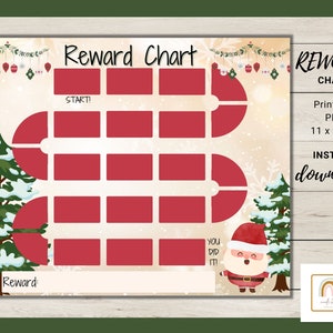 Printable Santa Reward Chart | Instant PDF Download