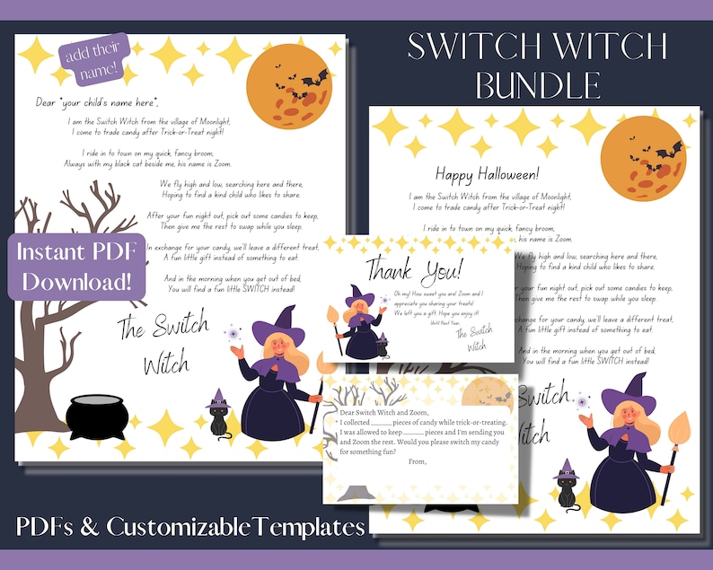 Switch Witch Letter Printable and Editable Template Etsy