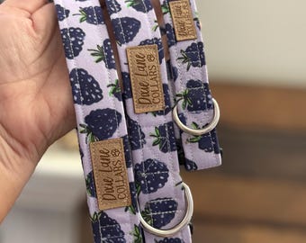 Purple Blackberry Toss Dog Collar, Purple Fruit Collar, Dixie Lane Collars