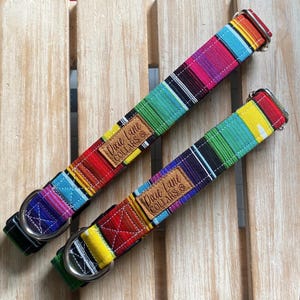 The Ranchero • Serape Style Dog Collar • Multicolored Print