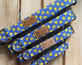Rubber Ducks on Blue Dog Collar, Blue Duckies, Dixie Lane Collars