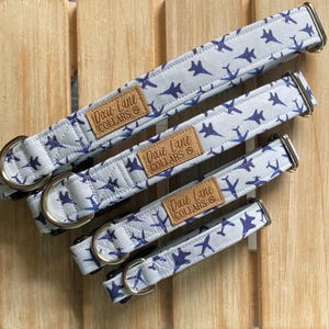 Blue and Navy Jet Dog Collar, Air Force Dog Collar, Planes Dog Collar, Dixie Lane Collars