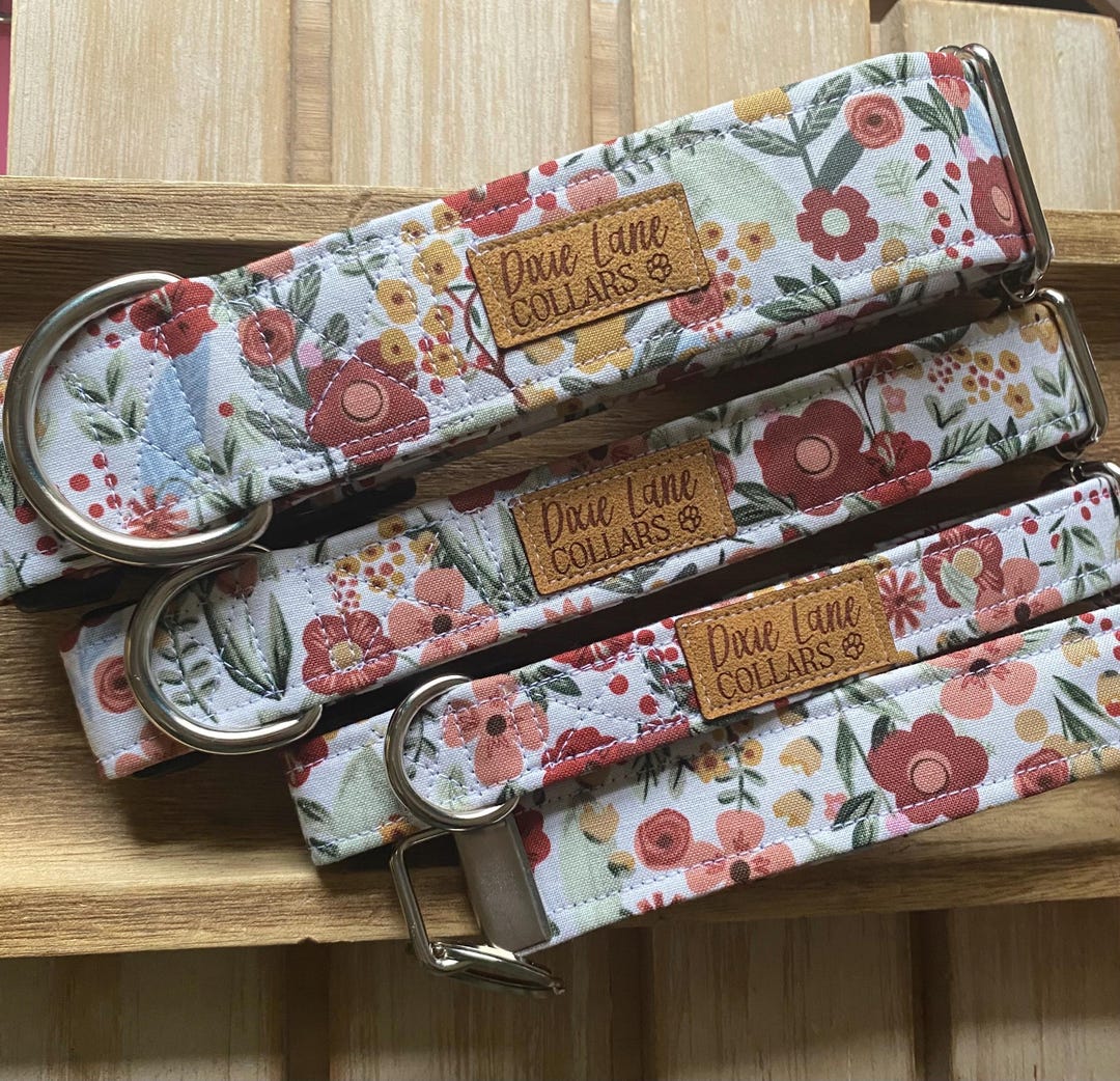 Earthy Botanical Dog Collar, Spring Floral Print Collar, Dixie Lane ...