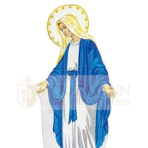 Embroidered Applique "Immaculate Conception",Liturgical Church Emblem.