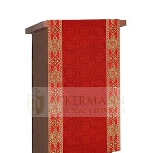 Iglesia colgante de atril. Tamaño: 50 cm x 160 cm / 20 pulgadas x 63 pulgadas, colores blanco, dorado, morado, verde, rosa, rojo, crema, negro.