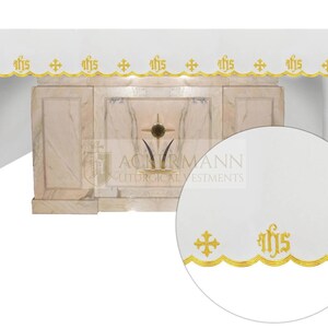 Church Altar Cloth IHS,Accessories for church celebrations,Catholic Altar Cloth.Personalized embroidered tablecloth for church alter.