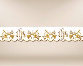 Altar lace embroidered.Church tablecloth lace,Accessories for church celebrations,Personalized embroidered tablecloth lace for church alter.