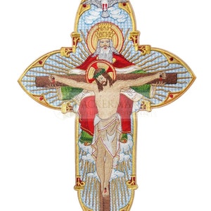 Embroidered Liturgical Applique &quot;Holy Trinity&quot;,Liturgical Church Emblem,Liturgical embroidered vestment appliques.