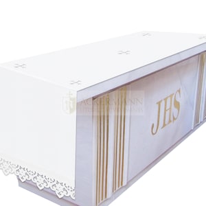 Mantel para altar de iglesia, accesorios para celebraciones en la iglesia, mantel para altar católico. Mantel bordado personalizado para el altar de la iglesia.