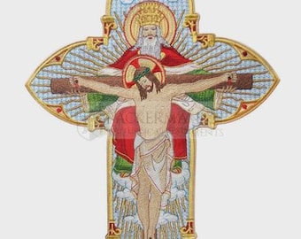 Embroidered Liturgical Applique “The Holy Trinity”,Liturgical Church Emblem,Liturgical embroidered vestment appliques.