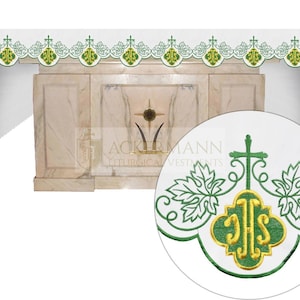 Church Altar Cloth IHS,Accessories for church celebrations,Catholic Altar Cloth.Personalized embroidered tablecloth for church alter.