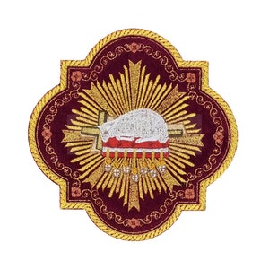 Embroidered Applique Lamb,Liturgical Church Emblem,Liturgical embroidered vestment appliques.