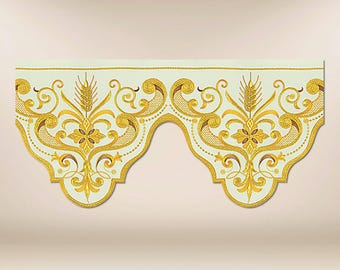 Encaje de altar bordado.Encaje para mantel de iglesia,Accesorios para celebraciones de la iglesia,Encaje para mantel bordado personalizado para altar de iglesia.