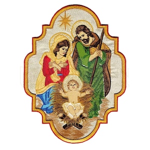 Embroidered Applique HOLY FAMILY,Liturgical Church Emblem