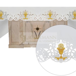 Nappe d'autel d'église, accessoires pour célébrations d'église, nappe d'autel catholique. Nappe brodée personnalisée pour autel d'église.