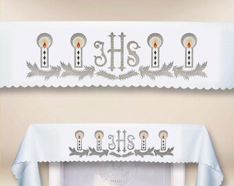 Church Altar cloth IHS,Accessories for church celebrations,Catholic Altar Cloth.