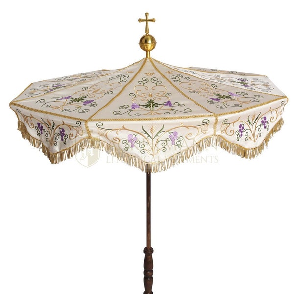 Processional Umbrella with Eucharistic symbols,Accessories for church celebrations.