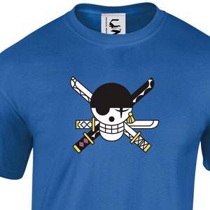 Anime One Piece Roronoa Zoro Pirate Flag T-shirt japonais pour adultes, adolescents et enfants