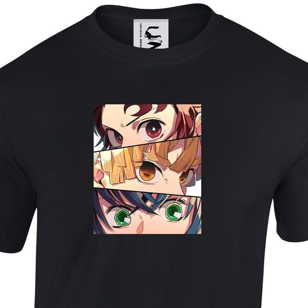 Anime Demon Slayer Tanjiro Zenitsu Inosuke Eyes T-shirt Adult, Teens & Kids